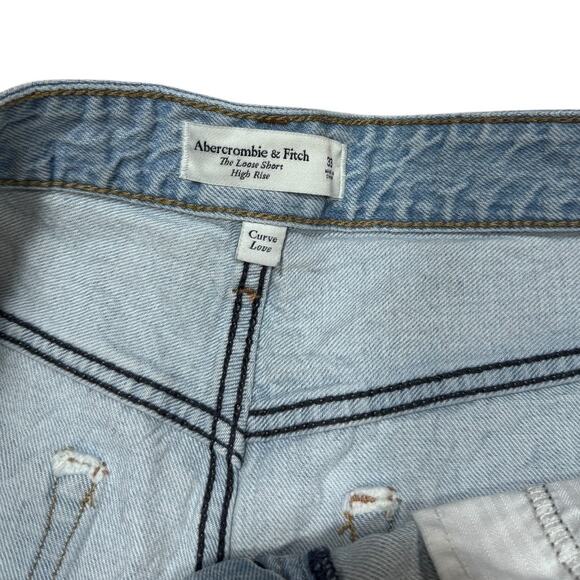 Abercrombie & Fitch - The Loose Short- Curvy Love Denim Shorts - Size 33 - Picture 3 of 7